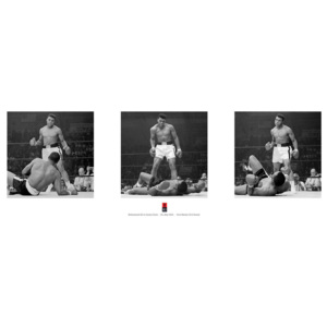 Plakát, Obraz - Muhammad Ali vs. Sonny Liston - triptych, (90 x 30 cm)