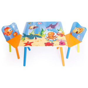 Homestyle4U Dětský stůl s židlemi Oceán