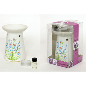 Aroma lampa keramická, včetně čajové svíčky a oleje, v PVC krabičce