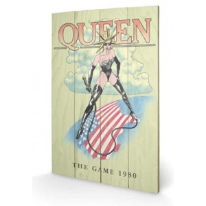 Dřevěný obraz Queen - The Game 1980, (40 x 59 cm)