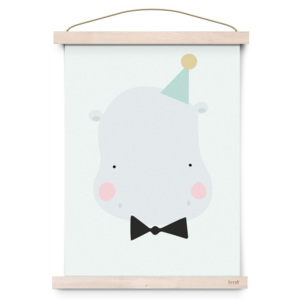 Plakát do dětského pokojíčku Happy Hippo A3