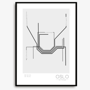 Grafický plakát metra Oslo