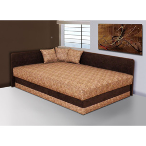 Čalouněná postel s úložným prostorem Robin - Hnědá