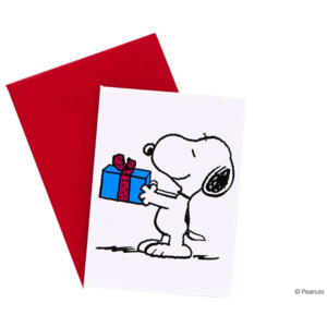 PEANUTS Mini přání Snoopy s dárkem