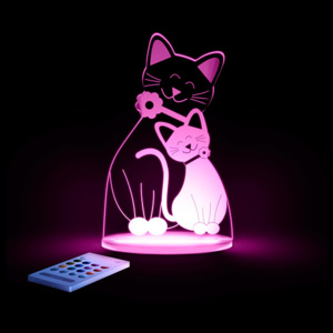 Aloka Noční světýlko Kočička + ovladač pro volbu barev
