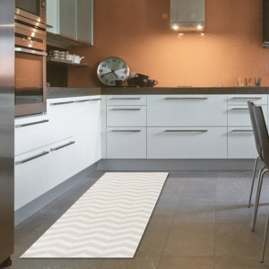 Vysoce odolný kuchyňský koberec Webtapetti Optical Beige, 80 x 130 cm