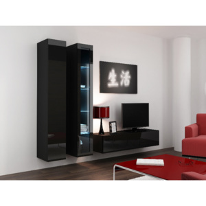 CAMA *Obývací stěna VIGO 10, černá/černý lesk