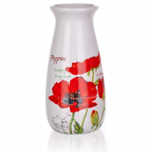 Red Poppy - Váza, 19 cm (bílá)