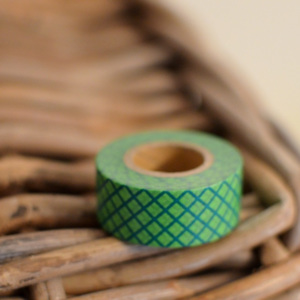 Washi páska "zelená kostičkovaná"