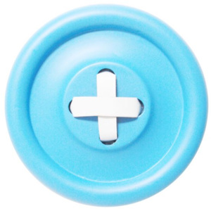 Dřevěný věšák Button Blue/white 18 cm