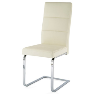 Jídelní židle B931N CRM, koženka krémová/chrom