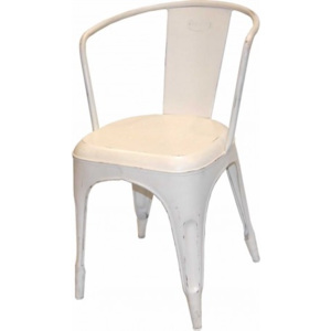 Industrial style, Bílá kovová židle 80 x54 x47 cm (325)