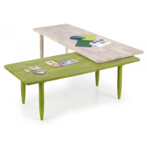 Bora-Bora - Dětský stůl, barevný (bělené dřevo, zelená)