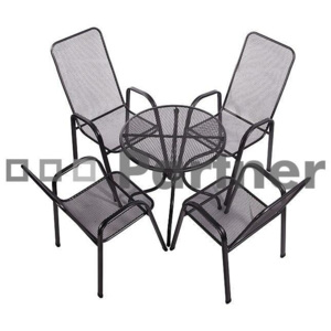 deokork Zahradní kovová sestava CAMILLA II. 1+4 : Stůl ø 90 cm židle:45, židle:6,2, stůl:105 - 105x72, stůl:90 - 90x72, židle:58, židle:105