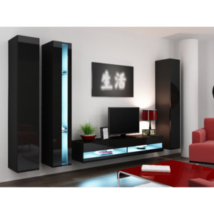 CAMA *Obývací stěna VIGO NEW 7, černá/černý lesk