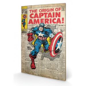 Dřevěný obraz Captain America - Madbomb, (40 x 59 cm)