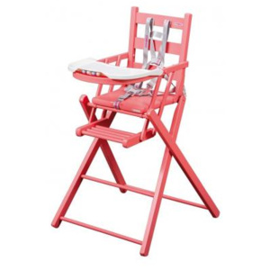 Combelle Skládací jídelní židlička, růžová
