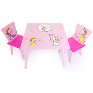 Homestyle4U Dětský stůl s židlemi Princezny