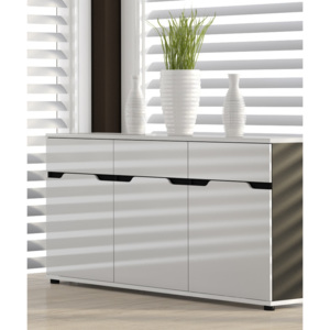 ORFA MIX Komoda BIANCO, černá/bílý lesk