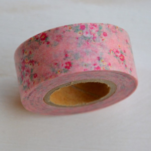 Washi páska "květinka na růžové"