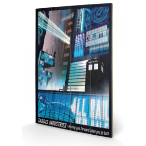 Dřevěný obraz Doctor Who - Tardis Industries, (40 x 59 cm)