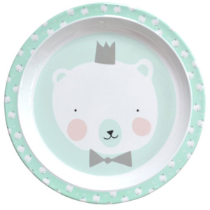 Dětský melaminový talířek Mint Polar Bear