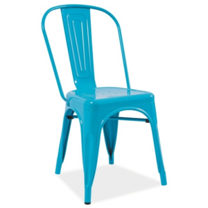 Jídelní kovová židle LINDUS modrá