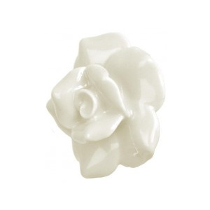 Keramická úchytka Růže bílá - Ø 5 cm Clayre & Eef