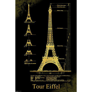 Plakát, Obraz - Paříž - Eiffelova věž, (61 x 91,5 cm)