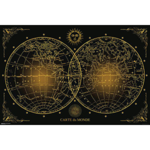 Plakát, Obraz - Mapa Světa, (91,5 x 61 cm)