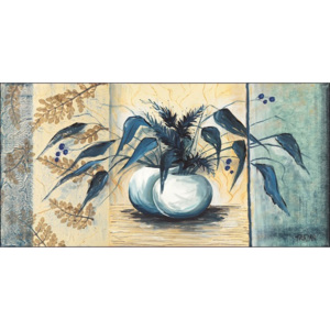 Obraz, Reprodukce - Modré listy, Takira, (100 x 50 cm)