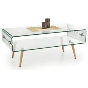 Halmar Konferenční stolek MIRANDA, sklo/masiv