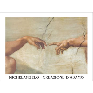 Obraz, Reprodukce - Zrození Adama (část), Michelangelo Buonarroti, (70 x 50 cm)