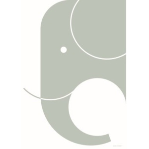 Plakát SNUG.Elephant, 50x70 cm, světle šedý