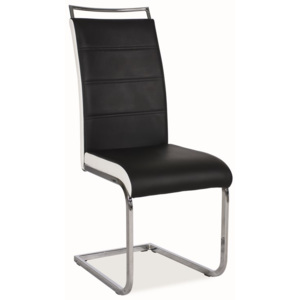 Jídelní čalouněná židle FAUSTO černá/bílá