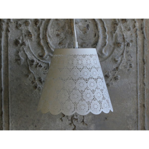 Závěsná plechová lampa Lace Antique white