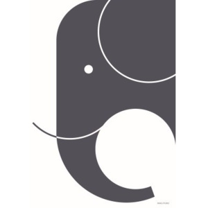 Plakát SNUG.Elephant, 50x70 cm, tmavě šedý