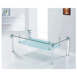 Konferenční stolek Dicky, sklo/stříbrný
