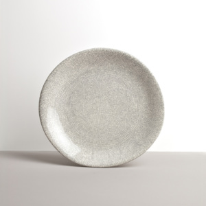 Velký kulatý talíř 26 x 24 cm bílo-šedý