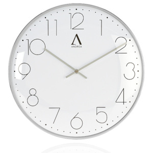 Andrea house - Stříbrné kovové hodiny, O30x4cm - (AX16117)