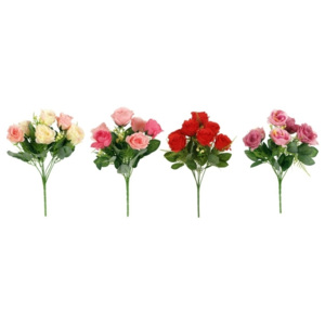 Květina umělá - puget růží 7 květů
