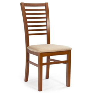 HM MÖBEL | Jídelní židle dřevěná GERARD 6 - třešeň / CASILDA béžová