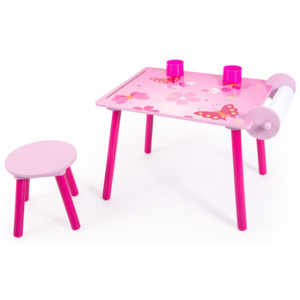 Homestyle4U Dětský stolek se stoličkou Motýlci