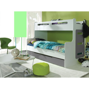 postel patrová Famm Max 3, 80/120x200 cm, komplet, bílá/zelená