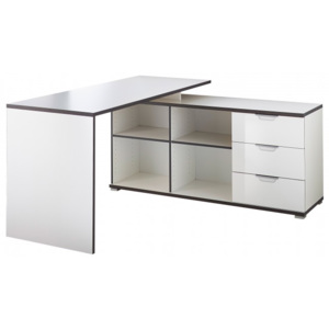 Office - Stůl se skříňkou a zásuvkami (bílá)