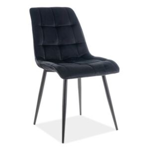 Jídelní židle CHIP Velvet, 51x89x44, bluvel 19/černá