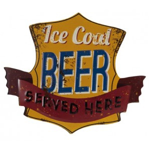 Plechová cedule - Ice cold beer - 30*35 cm Clayre & Eef