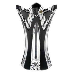 Bohemia Crystal Broušená váza Lotos 155mm - černá