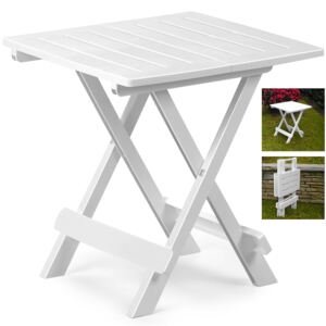 Jurhan Sklápěcí stolek z umělé hmoty, kempinkový stolek Garten 45x43x50cm bílý