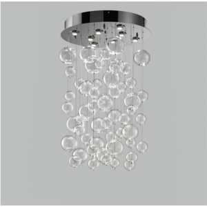 Metallux Bolero, luxusní závěsné svítidlo, 54 kuliček čirého skla, 8x10W LED, prům. 80cm, délka závěsu: 110cm